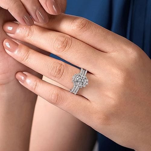 Black Gold Black Diamond Floral Engagement Ring│Vidar Boutique